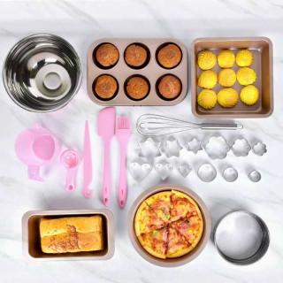 18-piece baking Basics Set Carbon steel non-stick cake mold scraper oil brush stripper knife Egg beater Flour sieve