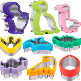 8-piece dinosaur sandwich pocket mold Children's cookie mold Fruit cutting mold baking tool