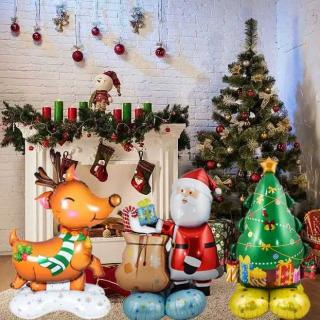 Christmas balloon Aluminum film balloon three-dimensional Santa Claus three-dimensional Christmas tree three-dimensional elk sleigh decorative balloon