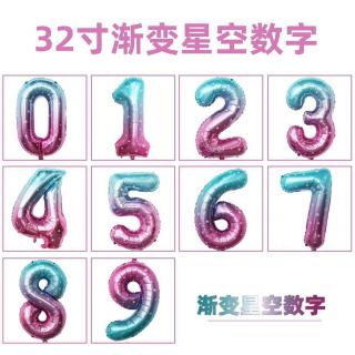 Balloon digital Cross-border party balloon wholesale birthday wedding decoration 32-inch aluminum film star US version number