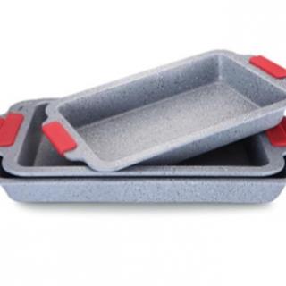 Silicone handle baking tray Marble coated non-stick baking tray