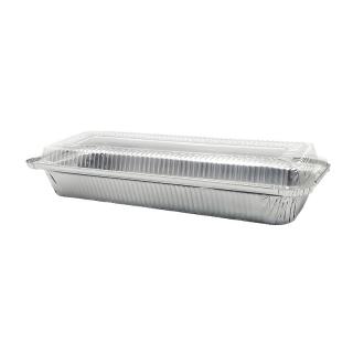 Commercial thickened rectangular tin foil box takeout barbecue skewers special disposable packaging box oil-proof aluminum foil box
