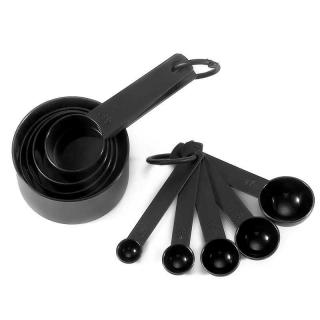 10PC black set plastic measuring spoon 10-piece measuring cup Measuring spoon Baking weighing tool 10 measuring spoons