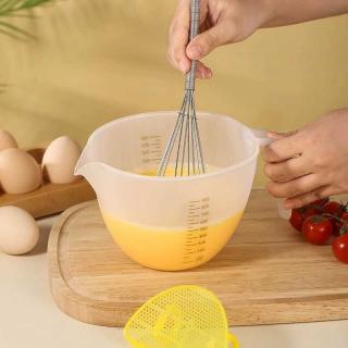Filter measuring cup with graduated egg liquid plastic whisk cup Egg baking with strainer Kitchen rice washing sieve Rice washing cup