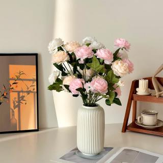 3-head Peony artificial flower Fake flower Silk flower Wedding arrangement home decoration bouquet Plastic flower three-head peony