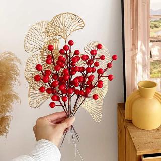 Plastic accessories simulation rich fruit Ginkgo biloba eucalyptus diy flower arrangement New Year night flower New Year decoration shooting props
