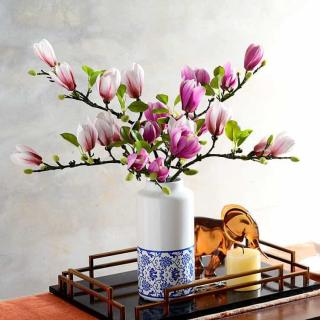 High imitation film feel magnolia imitation flower fake flower decoration living room porch table decoration plastic decorative flowers