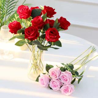 Flannelette rose simulation flower rose waterfall Valentine's Day fake flower home wedding decoration net red punch card rose