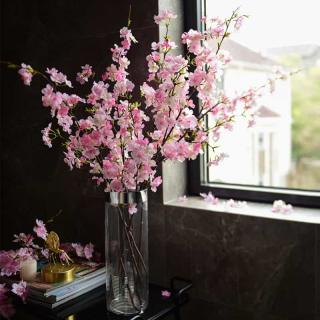 Simulation cherry blossom branch simulation flower false flower single cherry blossom living room branch silk flower wedding layout false cherry blossom wholesale