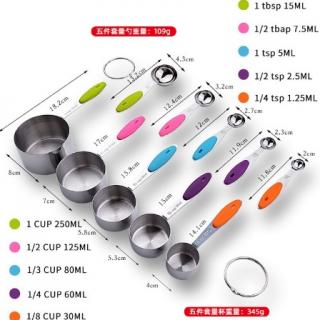 Stainless steel silicone industry and trade in one 10-piece baking tool household seasoning measuring spoon with calibration baking set