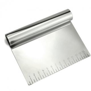 New stainless steel cutting knife Flour scraper mirror light with graduated scraper dough cutter calibration tool