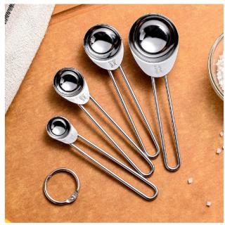 Wire handle stainless steel measuring cup Measuring spoon 8-piece baking tool Quantitative seasoning Cooking tool Measuring spoon Kitchen tool