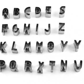 Stainless steel 26 letter cookie mold set Cake baking mold Fruit cookie cutting kitchen gadgets wholesale