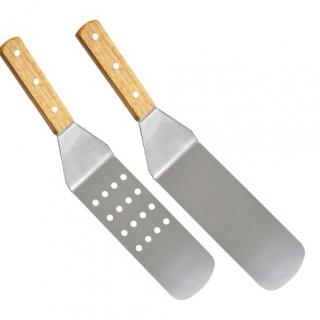 Amazon Outdoor Teppanyaki Tool Home Set Stainless Steel steak pizza Wooden handle Shovel Camping potluck