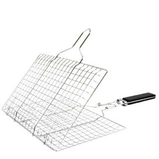 Wholesale Grill mesh 304 stainless steel square grill mesh outdoor barbecue folding grill chicken grill grill fish clip home barbecue