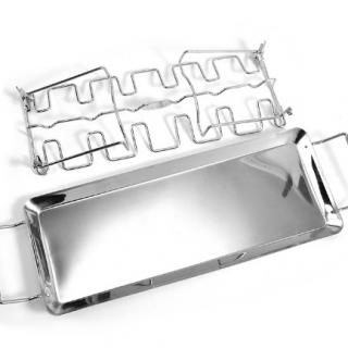 Stainless steel grilled chicken leg rack with bottom tray grilled chicken grill equipment Outdoor portable barbecue grill grill