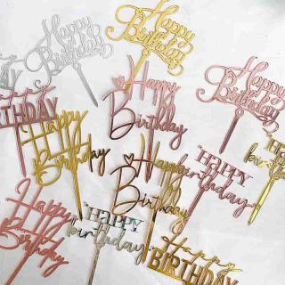 New creative birthday cake decoration black gold love acrylic cake card party baking decoration supplies
