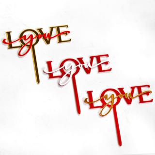 Valentine's Day double love acrylic cake plate manufacturers directly for Valentine's Day cake plug-in cake decoration