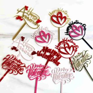 ins style People's Day happy acrylic cake decoration Valentine's Day cake card cake plug-in
