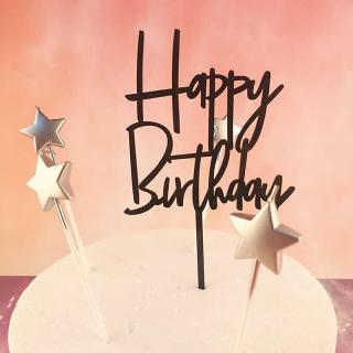 New handwritten happy birthday Acrylic cake plate Birthday party acrylic cake decoration