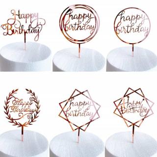 ins wind birthday cake decoration manufacturers directly supply rose gold English birthday acrylic cake plate
