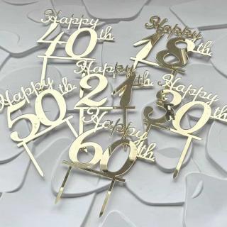 ins Wind Digital Birthday Cake placard 18 21 30 40 50 60 Acrylic cake decoration placard