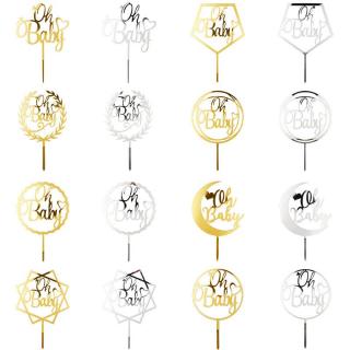 Baby shower baking cake decoration Party dessert table first year decoration acrylic cake placard