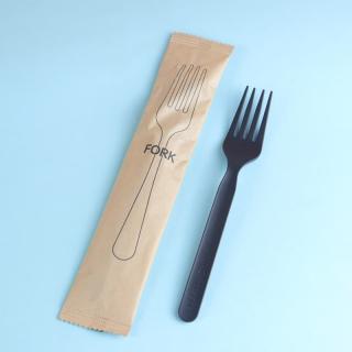Degradable disposable pla fork Custom fork independent packaging printed logo dessert cake fork