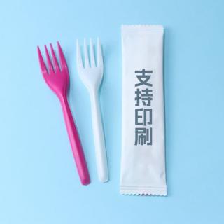 Disposable fork Individual packaging plastic birthday cake dessert fork Simple picnic takeaway fruit fork