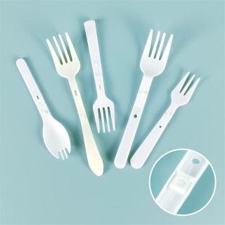 Disposable plastic folding fork wholesale independent packaging food grade dessert cake salad fruit instant noodles fork