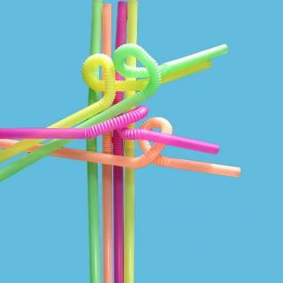 Manufacturers supply stock pp color creative art straws Environmental food grade disposable elbow juice straws