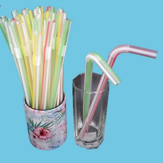 Flexible color large diameter thick pp plastic thick straw drink juice milk tea disposable elbow straw